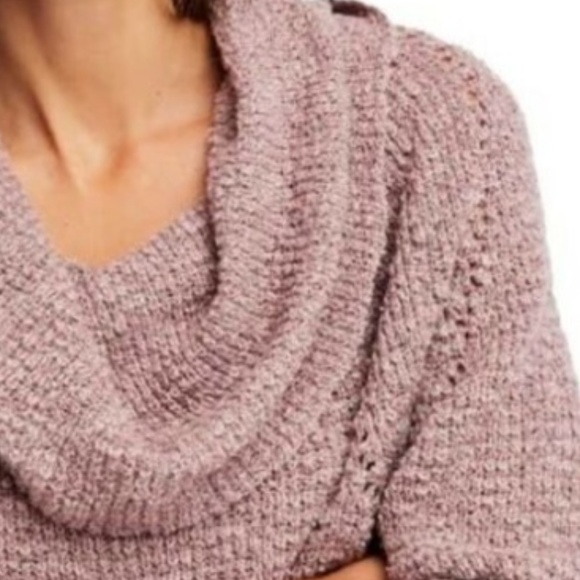 Free people BNWT "by your side" sweater Mauve - Picture 3 of 8